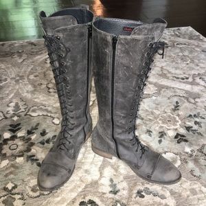 Charles David Regiment Lace Up Flat Boots